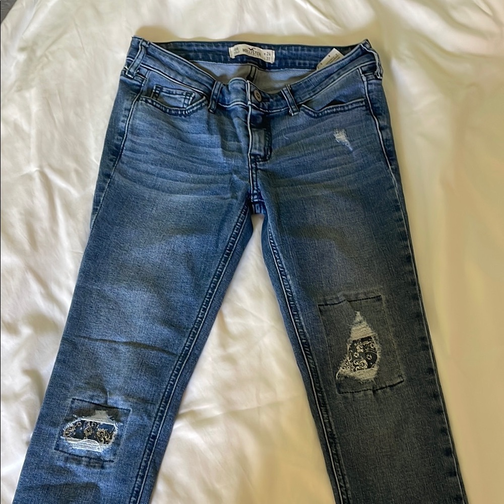 American Eagle Outfitters Blue Skinny Jeans Distressed